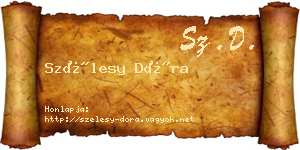 Szélesy Dóra névjegykártya